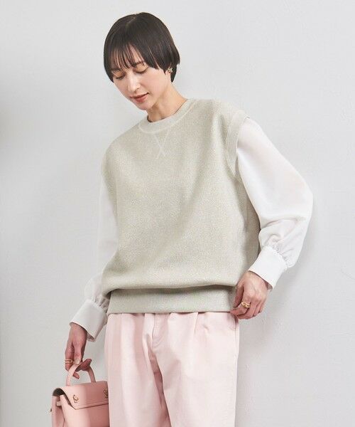 UNITED ARROWS/ユナイテッドアローズ COMFY ラメ ニットベスト GOLD FREE UNITED ARROWS/ユナイテッドアローズ COMFY ラメ ニットベスト GOLD FREE