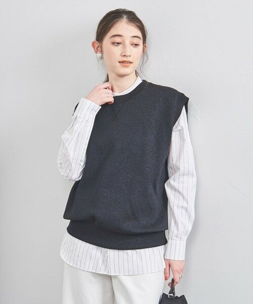 UNITED ARROWS/ユナイテッドアローズ COMFY ラメ ニットベスト BLACK FREE UNITED ARROWS/ユナイテッドアローズ COMFY ラメ ニットベスト BLACK FREE