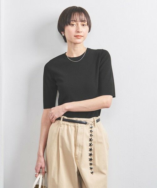 UNITED ARROWS/ユナイテッドアローズ COMFY コンパクト クルーネック ニット BLACK FREE UNITED ARROWS/ユナイテッドアローズ COMFY コンパクト クルーネック ニット BLACK FREE