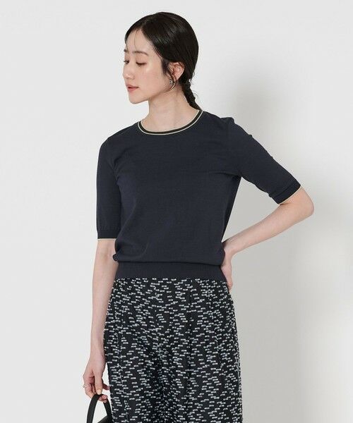 UNITED ARROWS/ユナイテッドアローズ コットンシルク 18G 5SL ニット NAVY FREE UNITED ARROWS/ユナイテッドアローズ コットンシルク 18G 5SL ニット NAVY FREE
