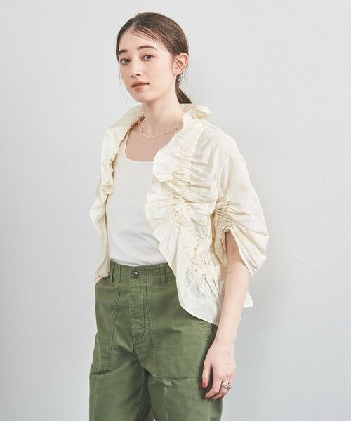 UNITED ARROWS/ユナイテッドアローズ シャーリングフリル タフタ ボレロ OFF WHITE FREE UNITED ARROWS/ユナイテッドアローズ シャーリングフリル タフタ ボレロ OFF WHITE FREE