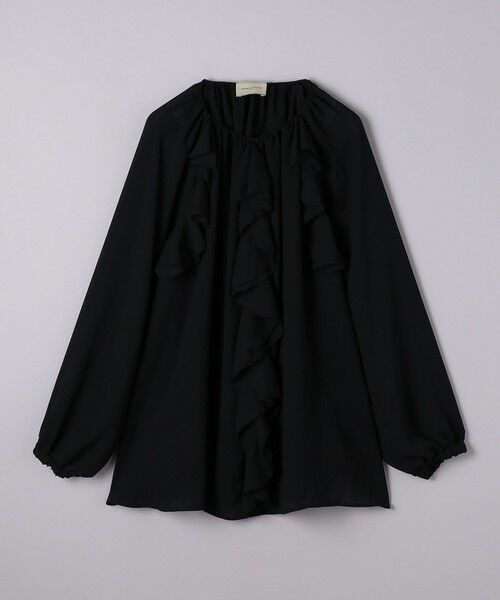 UNITED ARROWS 黒 フリル長袖ブラウス セール】 ラッフルフリル ブラウス （シャツ・ブラウス
