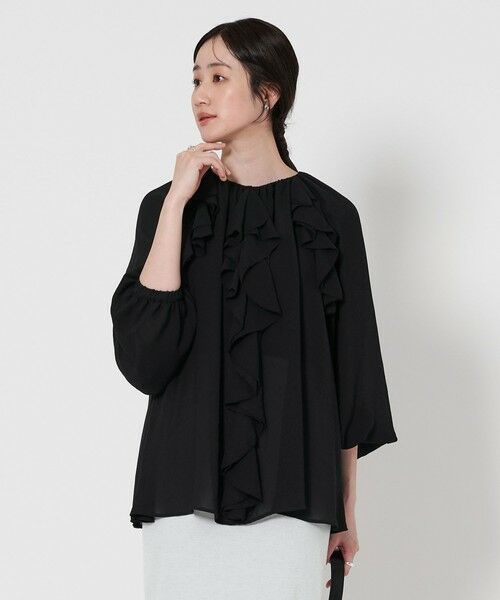 UNITED ARROWS/ユナイテッドアローズ ラッフルフリル ブラウス BLACK FREE UNITED ARROWS/ユナイテッドアローズ ラッフルフリル ブラウス BLACK FREE