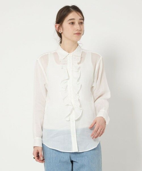 UNITED ARROWS/ユナイテッドアローズ ラミー ラッフルフリル ブラウス WHITE FREE UNITED ARROWS/ユナイテッドアローズ ラミー ラッフルフリル ブラウス WHITE FREE