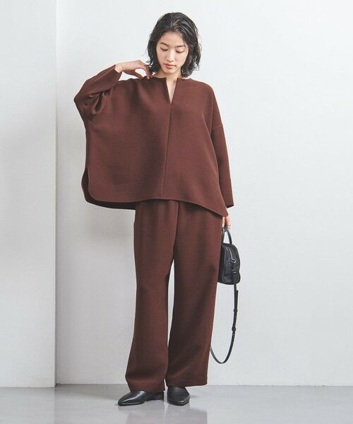 UNITED ARROWS/ユナイテッドアローズ COMFY スリットノーカラー プルオーバー WINE S(36) UNITED ARROWS/ユナイテッドアローズ COMFY スリットノーカラー プルオーバー WINE S(36)