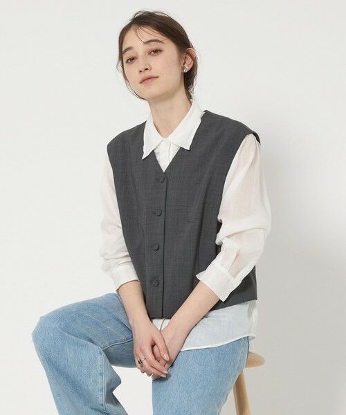 UNITED ARROWS/ユナイテッドアローズ ミニ Vネック ベスト DK. GRAY FREE UNITED ARROWS/ユナイテッドアローズ ミニ Vネック ベスト DK. GRAY FREE