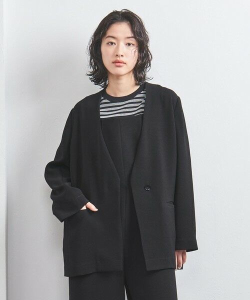 UNITED ARROWS / ユナイテッドアローズ ノーカラージャケット | COMFY Vノーカラー ジャケット | 詳細1