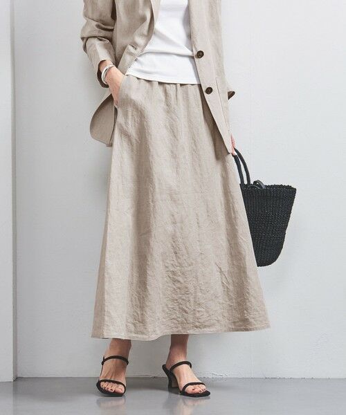 UNITED ARROWS/ユナイテッドアローズ リネン フレア マキシスカート NATURAL XS(34) UNITED ARROWS/ユナイテッドアローズ リネン フレア マキシスカート NATURAL XS(34)