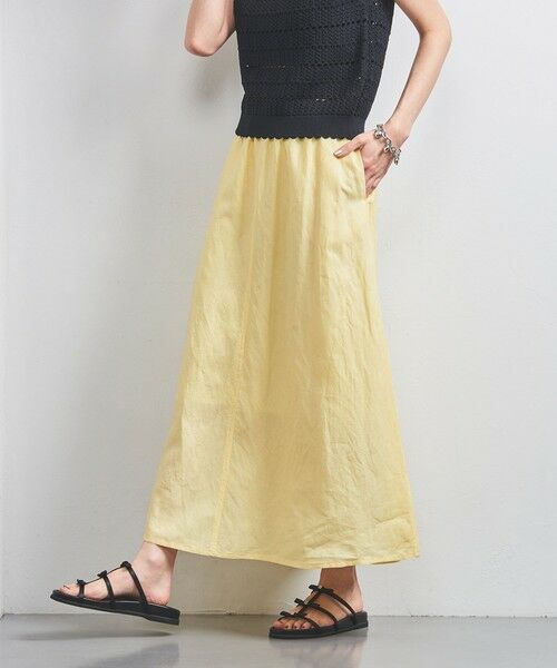 UNITED ARROWS/ユナイテッドアローズ リネン フレア マキシスカート YELLOW YELLOW XS(34) UNITED ARROWS/ユナイテッドアローズ リネン フレア マキシスカート YELLOW YELLOW XS(34)