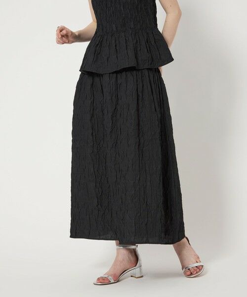 UNITED ARROWS/ユナイテッドアローズ シャーリングジャガード フレアスカート BLACK FREE UNITED ARROWS/ユナイテッドアローズ シャーリングジャガード フレアスカート BLACK FREE