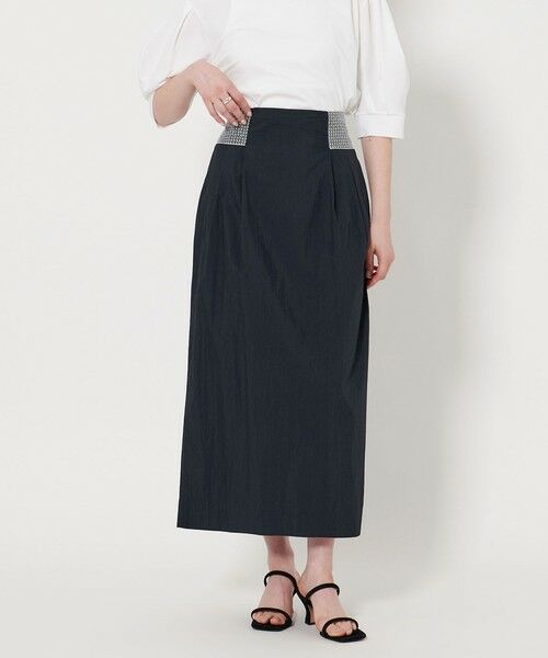 UNITED ARROWS/ユナイテッドアローズ エンブロイダリー ストレート マキシスカート NAVY FREE UNITED ARROWS/ユナイテッドアローズ エンブロイダリー ストレート マキシスカート NAVY FREE