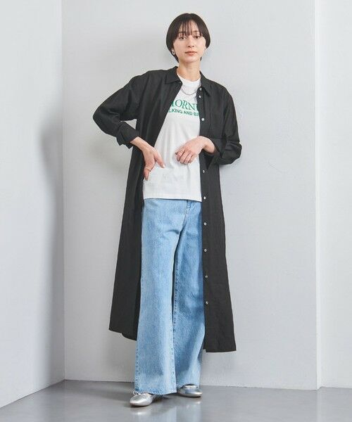 UNITED ARROWS/ユナイテッドアローズ リネン ベルト シャツワンピース BLACK S(36) UNITED ARROWS/ユナイテッドアローズ リネン ベルト シャツワンピース BLACK S(36)