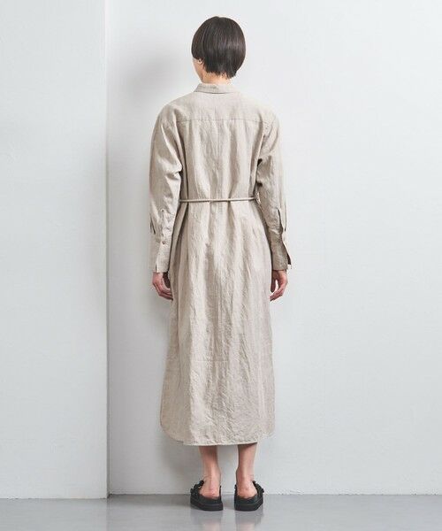 スナイデル　マキシ丈　シャツワンピース　ベルト　襟付き　ホワイト　コットン SNIDEL 美品 24AW スナイデル イレヘムシャツワンピース