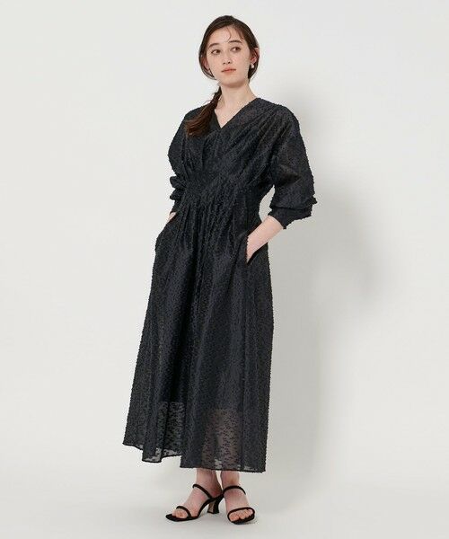 UNITED ARROWS/ユナイテッドアローズ カットジャガード ワンピース BLACK FREE UNITED ARROWS/ユナイテッドアローズ カットジャガード ワンピース BLACK FREE