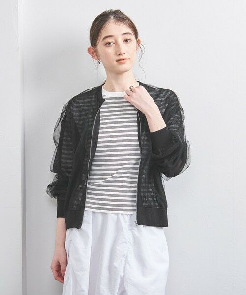 UNITED ARROWS/ユナイテッドアローズ チュール ジップ カーディガン BLACK FREE UNITED ARROWS/ユナイテッドアローズ チュール ジップ カーディガン BLACK FREE