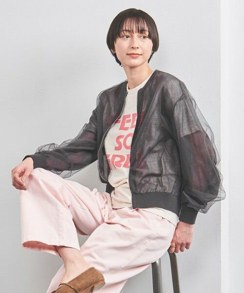 UNITED ARROWS/ユナイテッドアローズ チュール ジップ カーディガン DK. GRAY FREE UNITED ARROWS/ユナイテッドアローズ チュール ジップ カーディガン DK. GRAY FREE