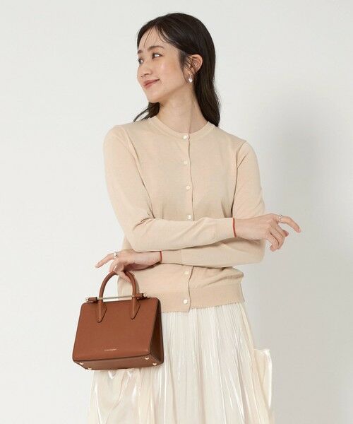 UNITED ARROWS/ユナイテッドアローズ コットンシルク 18G クルーネック カーディガン BEIGE FREE UNITED ARROWS/ユナイテッドアローズ コットンシルク 18G クルーネック カーディガン BEIGE FREE