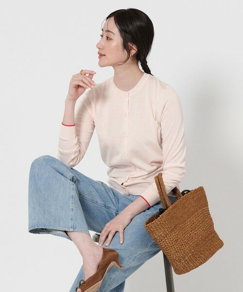 UNITED ARROWS/ユナイテッドアローズ コットンシルク 18G クルーネック カーディガン LT. PINK FREE UNITED ARROWS/ユナイテッドアローズ コットンシルク 18G クルーネック カーディガン LT. PINK FREE