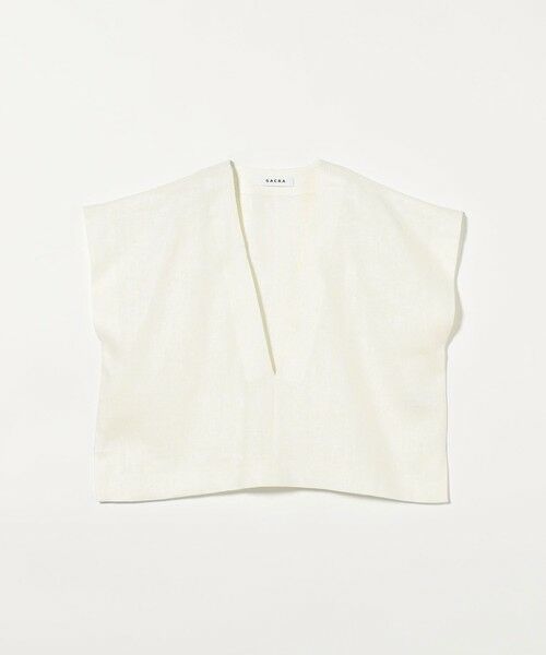 UNITED ARROWS/ユナイテッドアローズ <SACRA>RUSTIC Vネック トップス WHITE FREE(38) UNITED ARROWS/ユナイテッドアローズ <SACRA>RUSTIC Vネック トップス WHITE FREE(38)