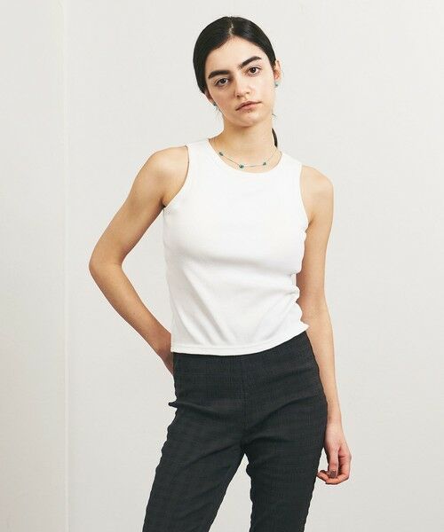 UNITED ARROWS/ユナイテッドアローズ <TO UNITED ARROWS>C/PLA リブ タンク ブラトップ WHITE FREE UNITED ARROWS/ユナイテッドアローズ <TO UNITED ARROWS>C/PLA リブ タンク ブラトップ WHITE FREE