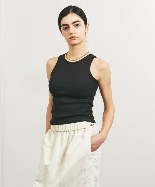 UNITED ARROWS/ユナイテッドアローズ <TO UNITED ARROWS>C/PLA リブ タンク ブラトップ BLACK FREE UNITED ARROWS/ユナイテッドアローズ <TO UNITED ARROWS>C/PLA リブ タンク ブラトップ BLACK FREE