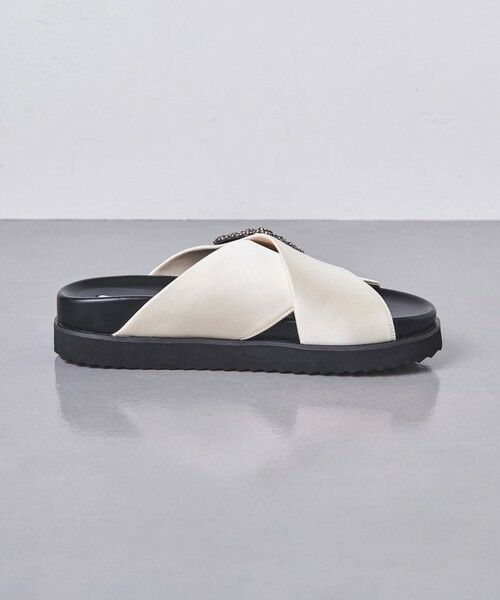 UNITED ARROWS / ユナイテッドアローズ サンダル | サテン ビジュー クロス サンダル | 詳細6
