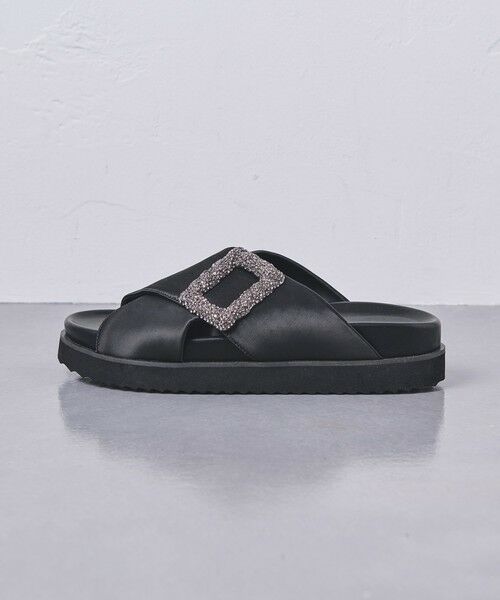 UNITED ARROWS / ユナイテッドアローズ サンダル | サテン ビジュー クロス サンダル | 詳細15