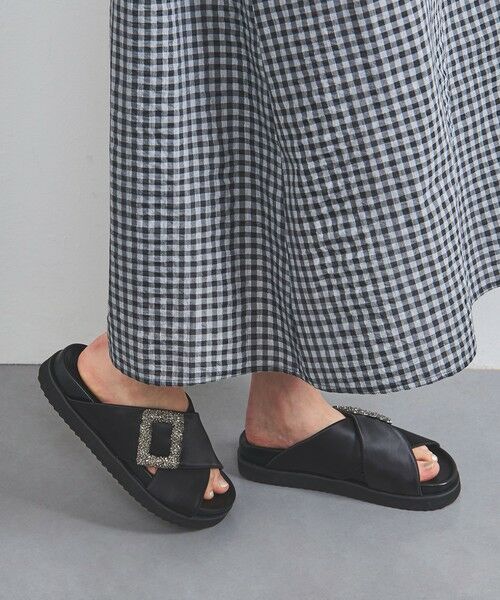 UNITED ARROWS / ユナイテッドアローズ サンダル | サテン ビジュー クロス サンダル | 詳細13