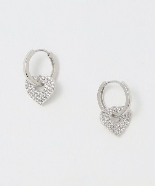UNITED ARROWS/ユナイテッドアローズ パヴェハート フープピアス SILVER FREE UNITED ARROWS/ユナイテッドアローズ パヴェハート フープピアス SILVER FREE