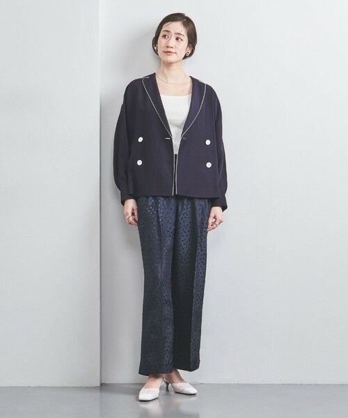 【完売品】試着のみ✨ユナイテッドアローズ ✨ドット サテン ワイドパンツ40 UNITED ARROWS パンツ ドット サテン 2タック ワイドパンツ