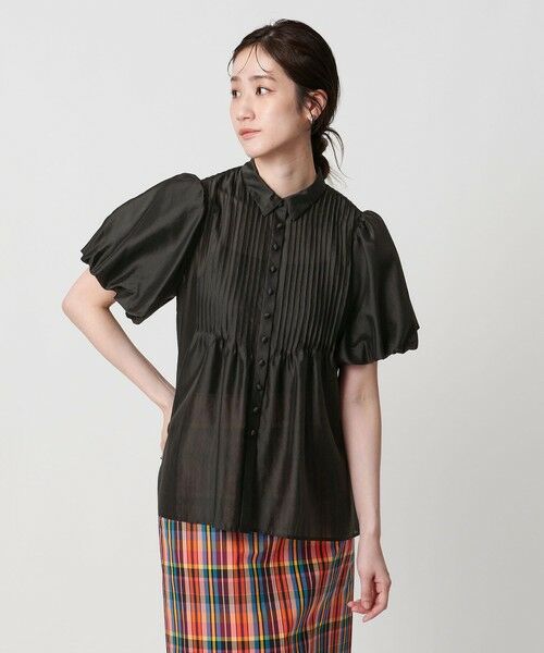 ブラウス シャツ シルキーピンタック ショートスリーブ ブラウス レディース UNITED ARROWS｜シルキーピンタック ショートスリーブ ブラウス
