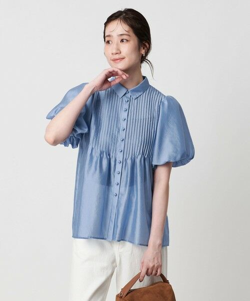 【UNITED ARROWS】ピンタック ショートスリーブ 半袖　ブラウス　紺色 UNITED ARROWS（ユナイテッドアローズ）の「＜UNITED ARROWS＞C