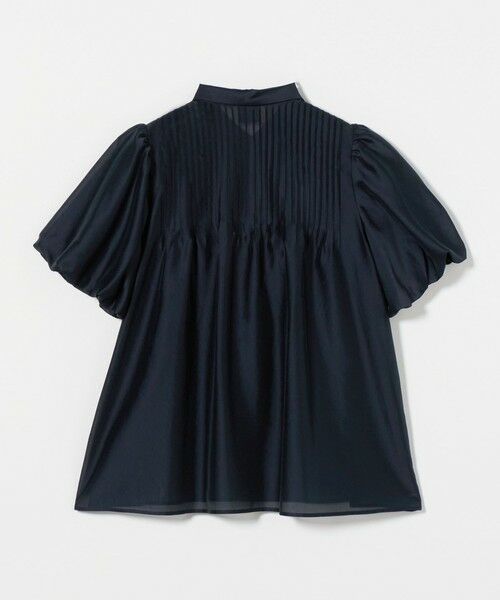 UNITED ARROWS ピンタックハーフスリーブブラウス　半袖 UNITED ARROWS｜タック フリルVネック ハーフスリーブ ブラウス