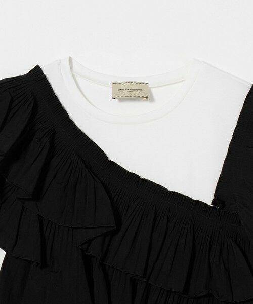 試着のみタグ付き　united arrows プリーツフリルコンビカットソー 試着のみタグ付き united arrows プリーツフリルコンビ