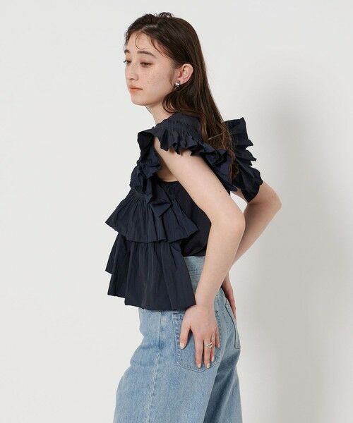 試着のみタグ付き　united arrows プリーツフリルコンビカットソー 試着のみタグ付き united arrows プリーツフリルコンビ