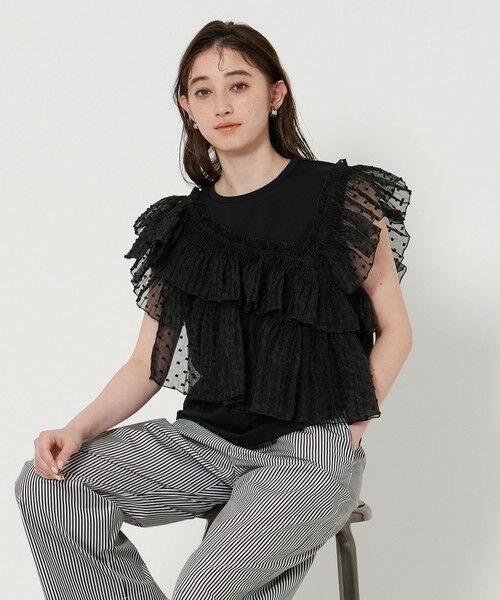 ユナイテッドアローズ　 フリル＆プリーツデザイン トップス 7100 ファッション ユナイテッドアローズ フリル＆プリーツ