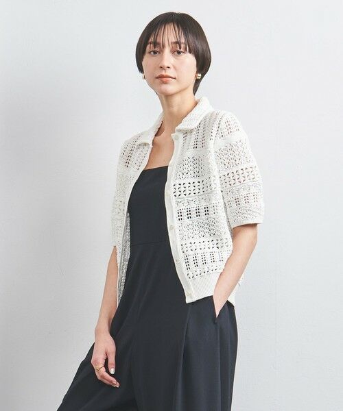 【新品未使用】 ユナイテッドアローズ レースカラーレディ ニット ポロニット UNITED ARROWS（ユナイテッドアローズ）の「レースカラーレディ