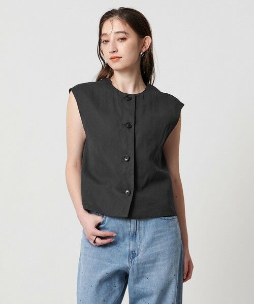 UNITED ARROWS/ユナイテッドアローズ コットン シアー ノースリーブベスト DK. GRAY FREE UNITED ARROWS/ユナイテッドアローズ コットン シアー ノースリーブベスト DK. GRAY FREE