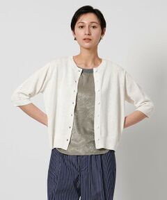 ユナイテッドアローズリネンカーディガンMグレー麻100%灰色サマーカーディガン UNITED ARROWS / ユナイテッドアローズ （レディース