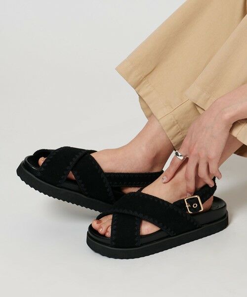 UNITED ARROWS BLACK クロスサンダル 37 UNITED ARROWS｜ナチュラル クロス サンダル | Rakuten Fashion