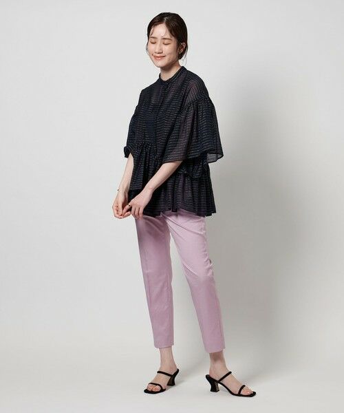 美品 ユナイテッドアローズ イレギュラーペプラムブラウス ネイビー 36 UNITED ARROWS（ユナイテッドアローズ）の「P イレギュラー