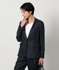 極美品 ユナイテッドアローズ パンツスーツ ノーカラー リネン 洗える ネイビー ユナイテッドアローズ】パンツスーツ ノーカラー リネン 洗える