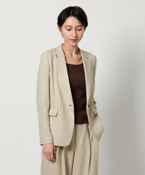 UNITED ARROWS/ユナイテッドアローズ Spiree IAS テーラード ジャケット ‐接触冷感・UVカット・ストレッチ・ウォッシャブル‐ NATURAL L(40) UNITED ARROWS/ユナイテッドアローズ Spiree IAS テーラード ジャケット ‐接触冷感・UVカット・ストレッチ・ウォッシャブル‐ NATURAL L(40)