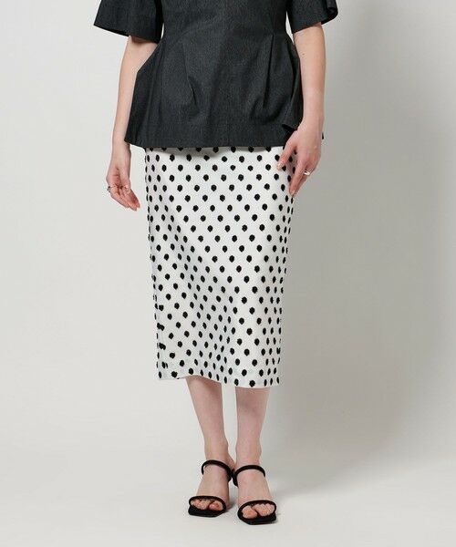 UNITEDARROWS　ユナイテッドアローズ　スカート　マキシ　ロング　ドット UNITED ARROWS - 美品 ユナイテッドアローズ LINEN マキシ