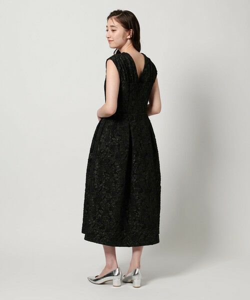 UNITED ARROWS/ユナイテッドアローズ Vネック ジャガード ワンピース BLACK M(38) UNITED ARROWS/ユナイテッドアローズ Vネック ジャガード ワンピース BLACK M(38)