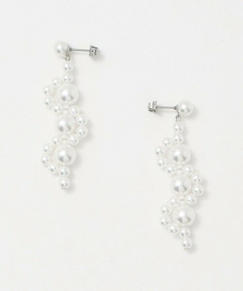 UNITED ARROWS/ユナイテッドアローズ 【別注】＜IRIS 47＞イミテーションパール WAVE ピアス WHITE FREE