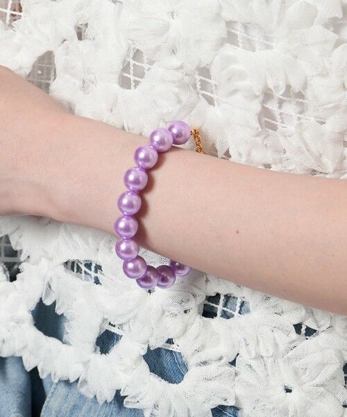 UNITED ARROWS/ユナイテッドアローズ カラーイミテーションパール ブレスレット PURPLE FREE UNITED ARROWS/ユナイテッドアローズ カラーイミテーションパール ブレスレット PURPLE FREE