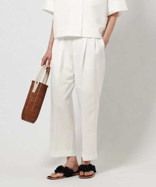 セール】 エアリー タック テーパードパンツ WHITE （その他