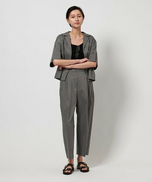 UNITED ARROWS 2WAY 五分袖シャツ　LIME エアリー オープンカラー 五分袖 シャツ （シャツ・ブラウス