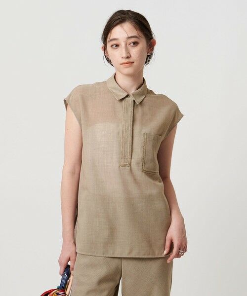 UNITED ARROWS/ユナイテッドアローズ Spiree asami フレンチスリーブブラウス -防シワ ウォッシャブル- BEIGE FREE UNITED ARROWS/ユナイテッドアローズ Spiree asami フレンチスリーブブラウス -防シワ ウォッシャブル- BEIGE FREE